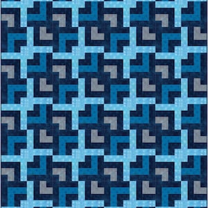 Puede incluir: Un patr&oacute;n geom&eacute;trico azul y gris con un dise&ntilde;o repetitivo de cuadrados y rect&aacute;ngulos. El patr&oacute;n est&aacute; formado por diferentes tonos de azul y gris, creando un dise&ntilde;o visualmente interesante y moderno.
