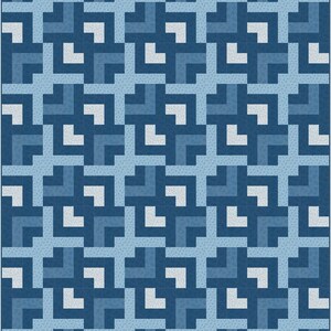 Puede incluir: Un patr&oacute;n repetitivo de cuadrados blancos, azul claro y azul oscuro dispuestos en un dise&ntilde;o geom&eacute;trico. El patr&oacute;n est&aacute; formado por cuadrados en forma de L y de T.