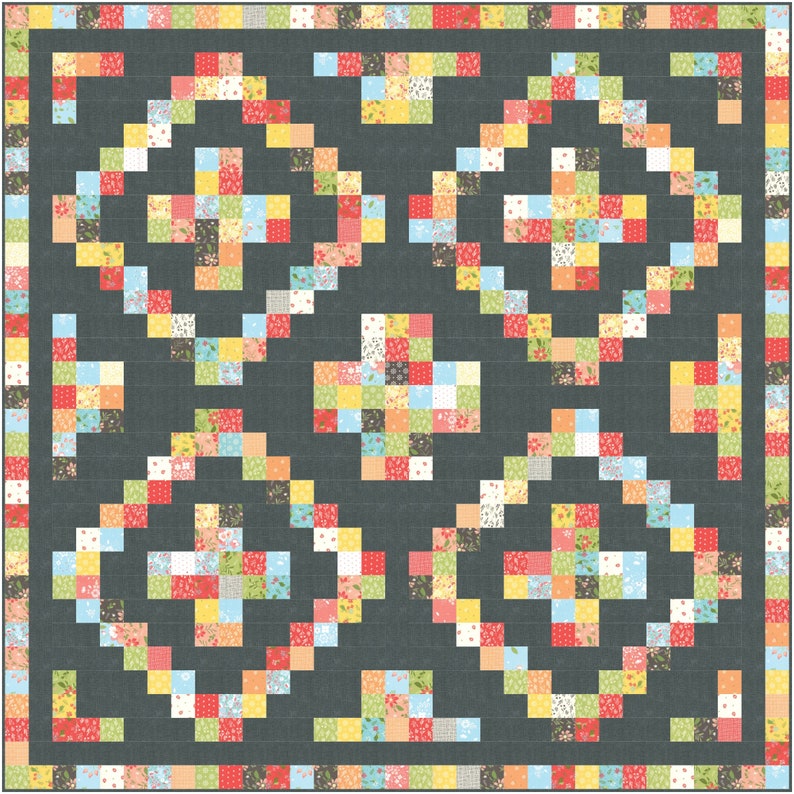 Patchwork Plus Quilt Pattern PDF 3 Sizes in Baby Lap