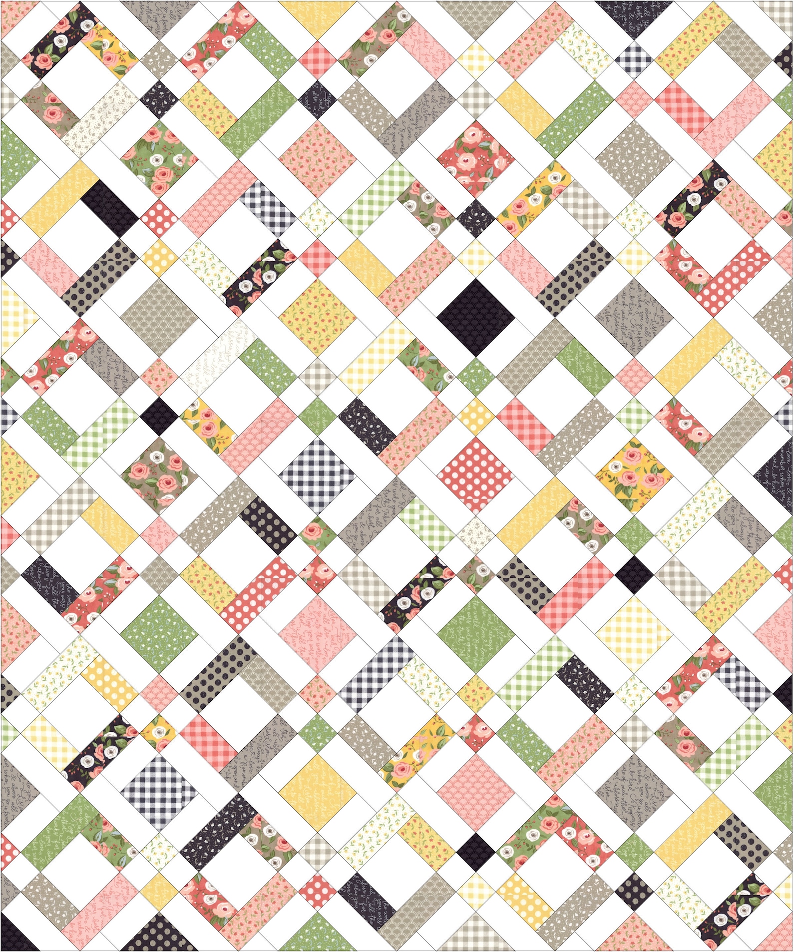 Double up Quilt Pattern: Easy Strip Piecing, 5 Sizes (PDF Pattern) - Etsy