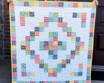Patchwork Plus Quilt Pattern, Baby, Throw, and Queen, Jelly Roll Friendly PDF Pattern