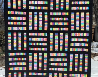 Snap Line Quilt Pattern PDF: Modern Scrap String Throw (Digital Download)