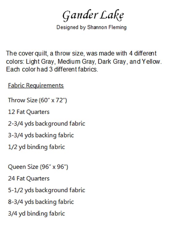 Gander PDF Quilt Pattern Gander PDF Quilt Pattern