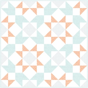 Sunshine Quilt Pattern: Modern Star Design, All Sizes (PDF Pattern)