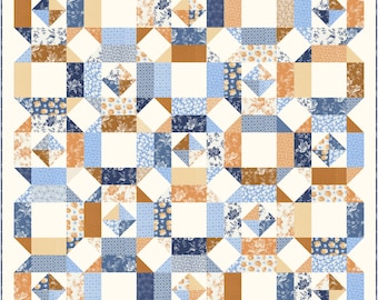 Pyjamasparty - Mönster för Fat Quarter-täcke: Nybörjarvänligt, 5 storlekar (PDF-mönster)