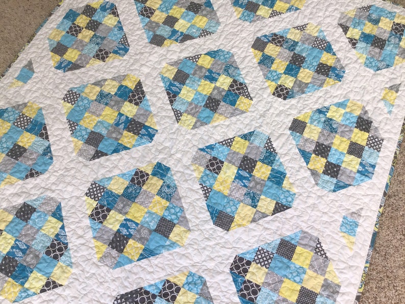 Blue and Yellow Modern Lap Quilt for Sale with Free Shipping Etsy