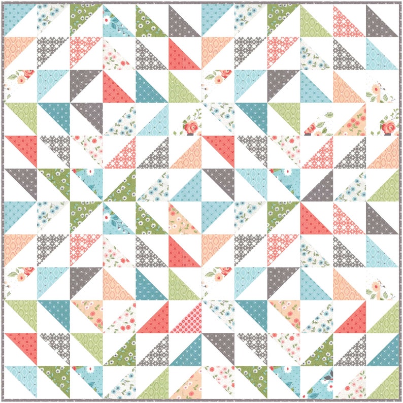Eyeshadow Quilt Pattern PDF, Modern Quilt Pattern, Baby, Throw, Twin, Queen King, Fat Quarter and Layer Cake Friendly Easy Beginner Quilt image 7
