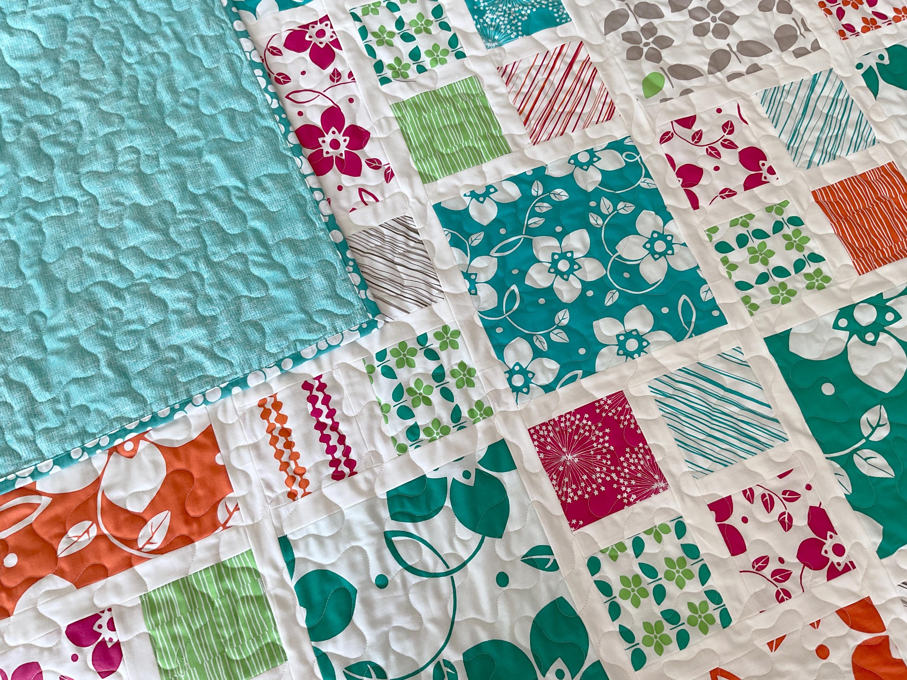 Modern Throw Quilt: Colorful Handmade Cotton Quilt - Etsy