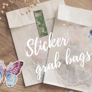 Mystery Sticker Grab Bags, Fée, Bullet Journal, Scrapbook, Planificateur, Fantaisie, Animal, Champignon, Sorcière, Papillon, Baleine