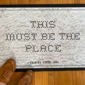 This Must Be the Place, Talking Heads Printed Doormat | Music Lyrics Mat Rug | Sheepskin print