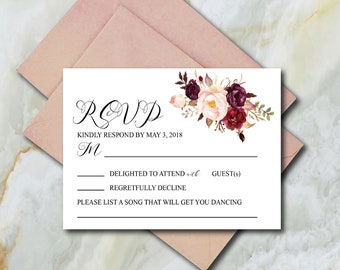 Printable rsvp card | Etsy