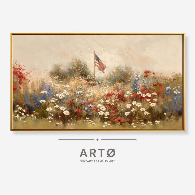 4th of July American Flag Samsung Frame TV Art, Independence Day ...