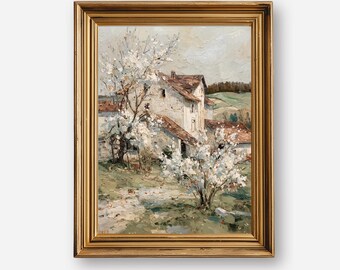 Printable Muted Spring Garden Wall Art | Vintage Blossom Tree Print | Digital Download