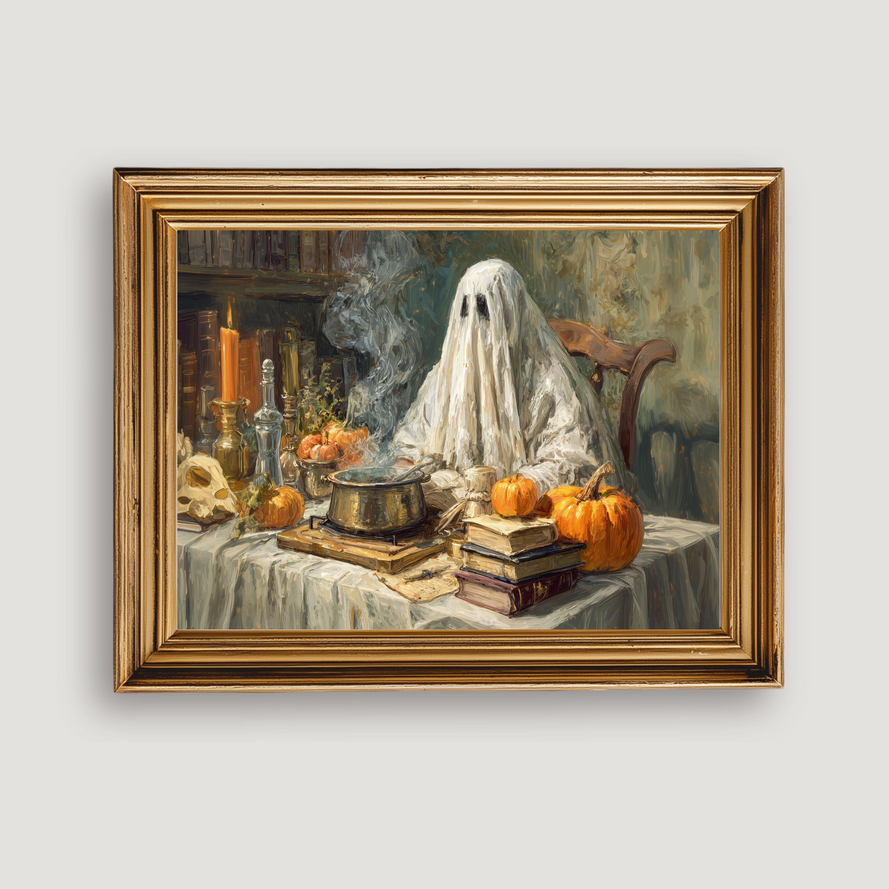 Spooky Ghost Vintage Printable Art | Halloween Print Art | Halloween ...