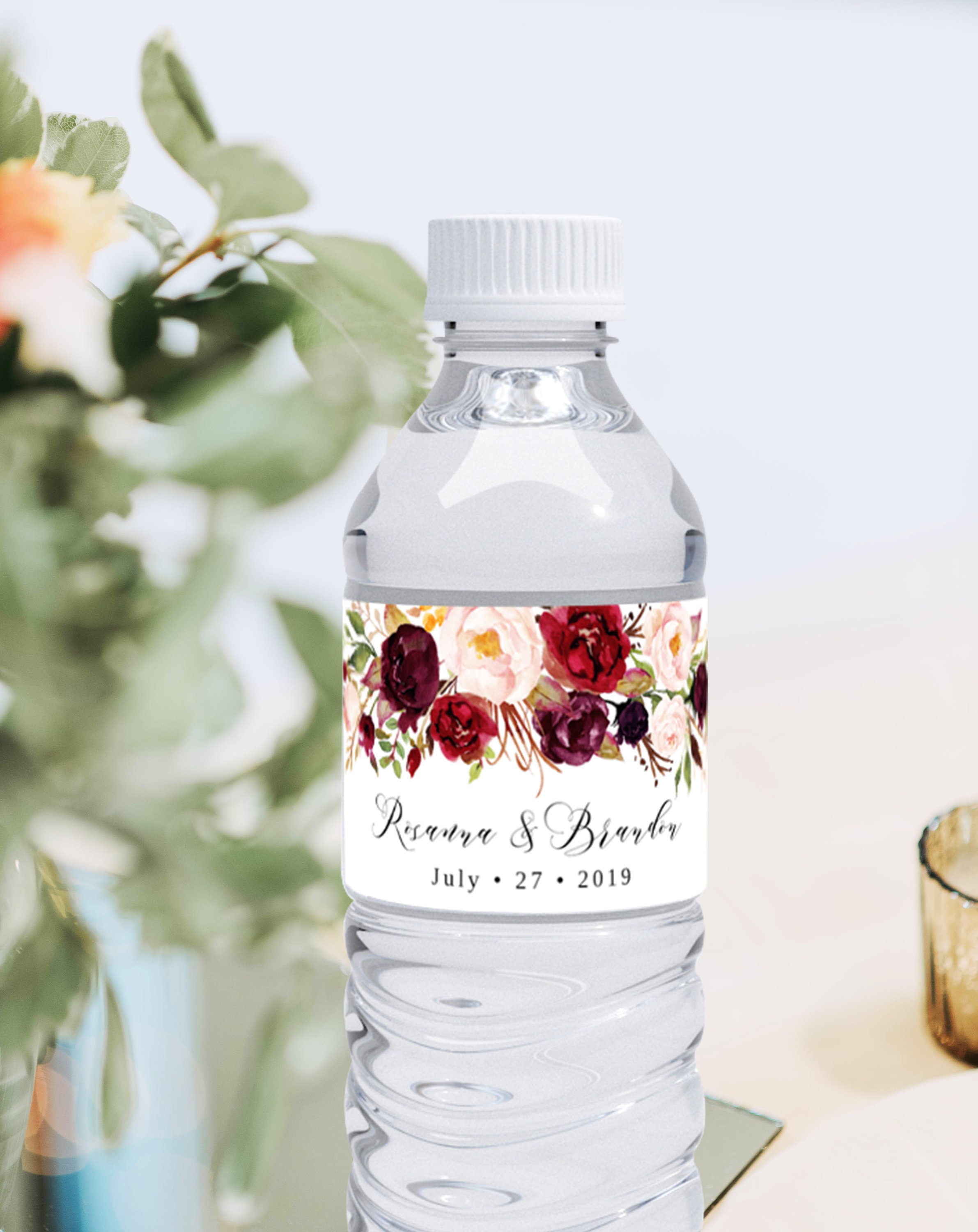 Water Bottle Label Wedding Template Wedding Favor Bridal Etsy