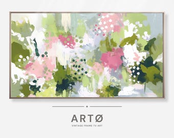 Abstract Flowers Painting Samsung Frame TV Art (Digital Download), Dopamine Screensaver
