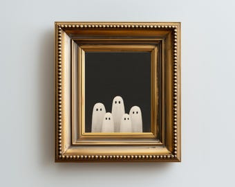 Impression d'art mignon fantômes d'Halloween | Décoration minimaliste effrayante (téléchargement numérique)