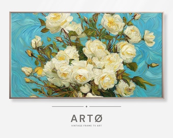 Impressionist Roses Vincent Van Gogh Style Samsung Frame TV Art (Digital Download)