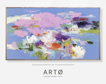 Abstract Flowers Painting Samsung Frame TV Art (Digital Download), Dopamine Screensaver
