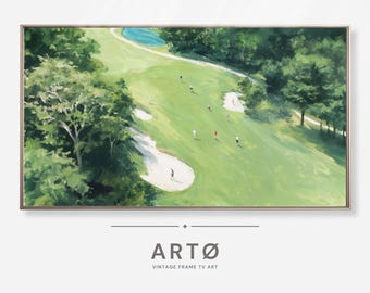 Golf Course Painting Samsung Frame TV Art (Digital Download)