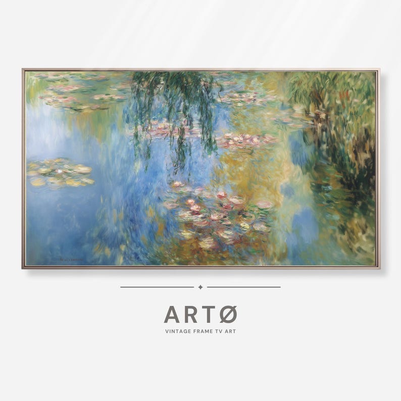 Impressionist Monet Style Pond With Lilies Painting Samsung Frame TV ...
