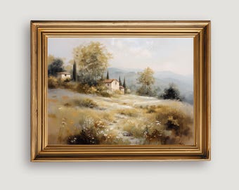 Printable Tuscany Landscape Wall Art | Vintage Countryside Print | Digital Download