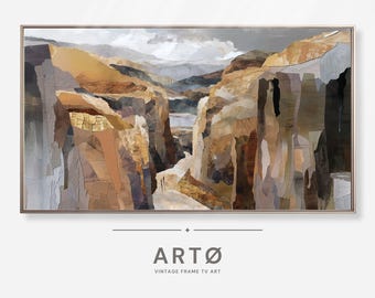 Abstract Canyon Landscape Painting Samsung Frame TV Art (Digital Download)