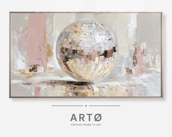 Disco Ball Painting Samsung Frame TV Art, Dopamine Art Screensaver