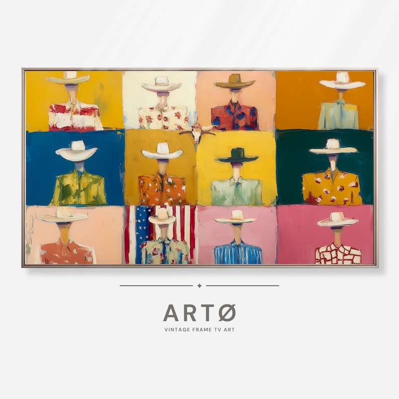 Modern Cowboy Painting Samsung Frame TV Art - Etsy