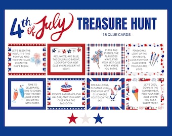 4th of July Scavenger Hunt for Kids, 4th of July Treasure Hunt, Instant Download PDF, 4th of July Printable Games for Kids