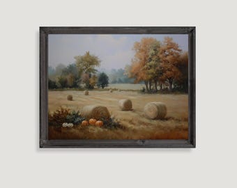 Printable Fall Wall Art | Neutral Autumn Landscape Print | Seasonal Wall Decor | Digital Wall Art