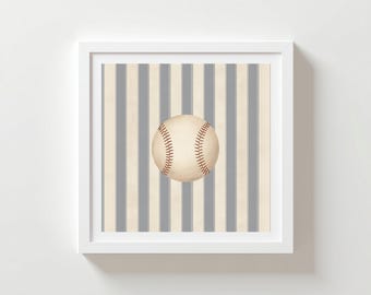 Vintage-inspired baseball: Minimalist Nursery Print (Digital Download)