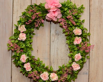 Grapevine Pink Rose Wreath // Grapevine Rose Wreath // Summer Rose Wreath // Rose Porch Wreath // Pink Door Wreath // Pink Rose Wreath