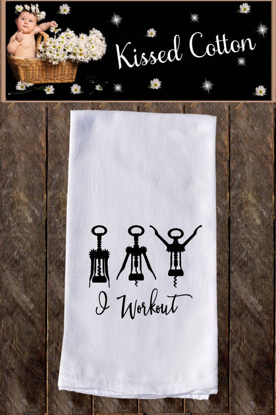 I Workout Funny Dish Towels Funny Tea Towels Flour Sack Etsy