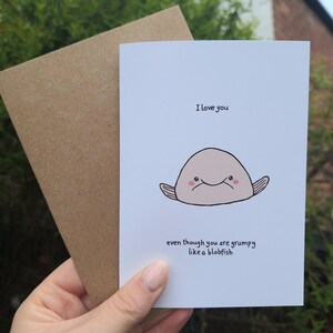 Grumpy Blobfish | Karta z pozdrowieniami | A6 | Zabawne kartki z pozdrowieniami