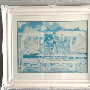 Colonial espagnol vintage, cadre d'art fleuri. Dessus de 36 x 30 po. Verre. Bois et composite.