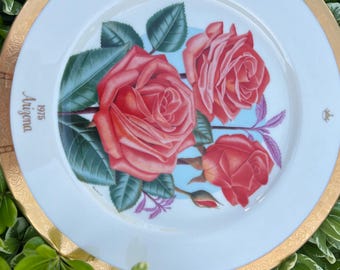 1975 Gorham  Arizona Rose Parade Plate 24K gilded 10.5" diameter