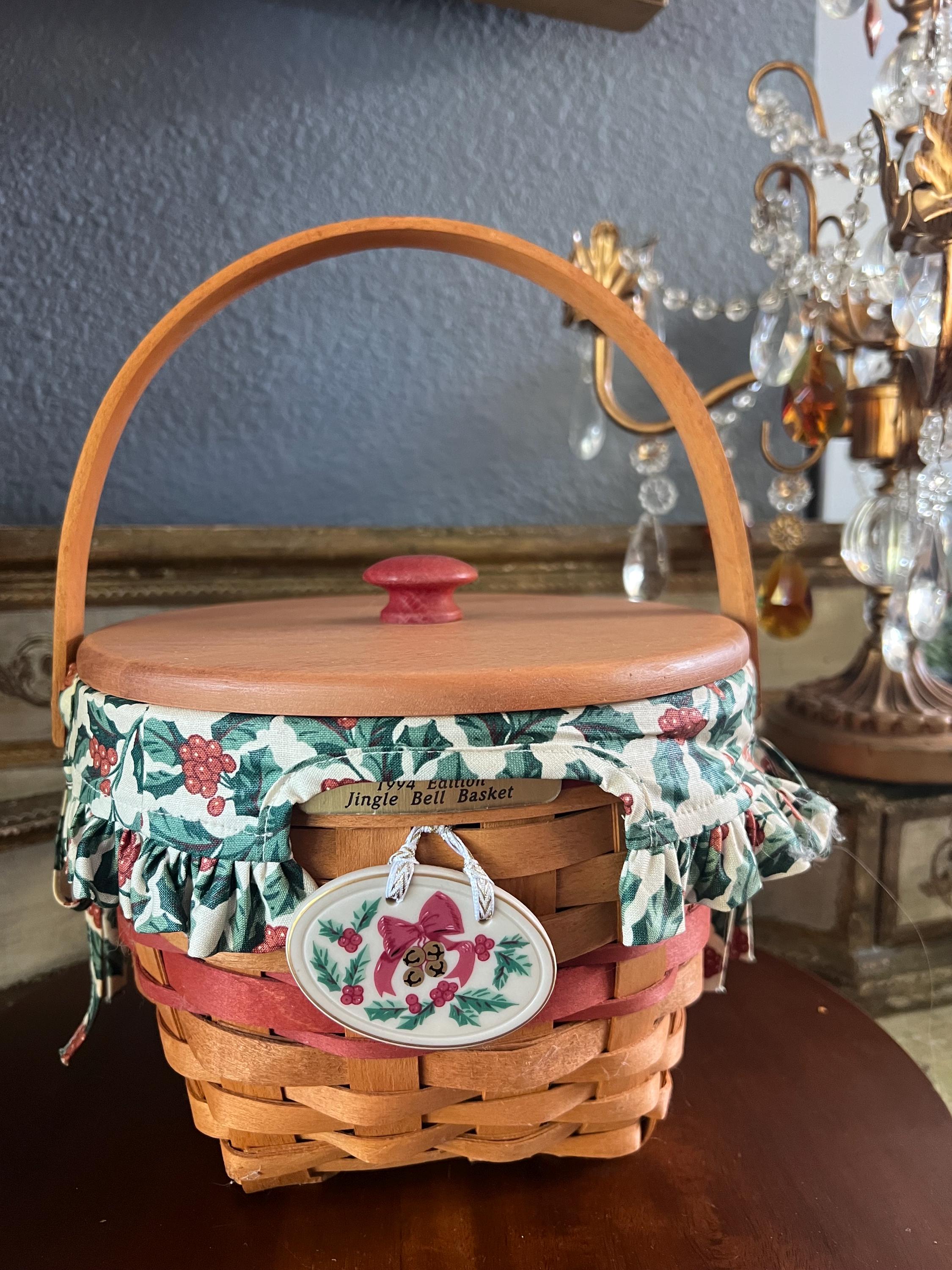 Longaberger Christmas Basket, 1954 Jingle Bell Edition, Woven Wood