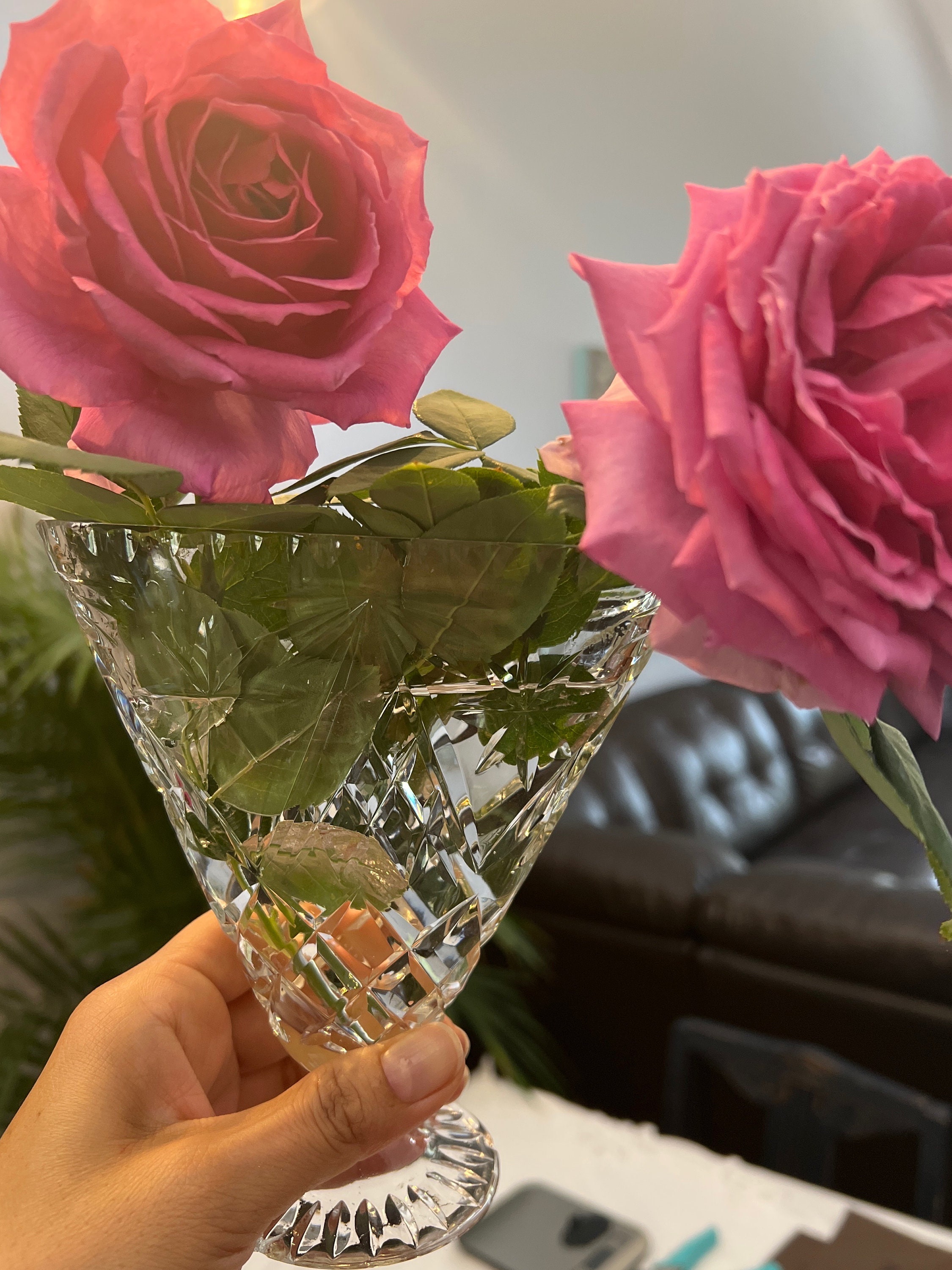 Chic & Fancy Crystal Vase. Shiny and Sparkly. Etsy