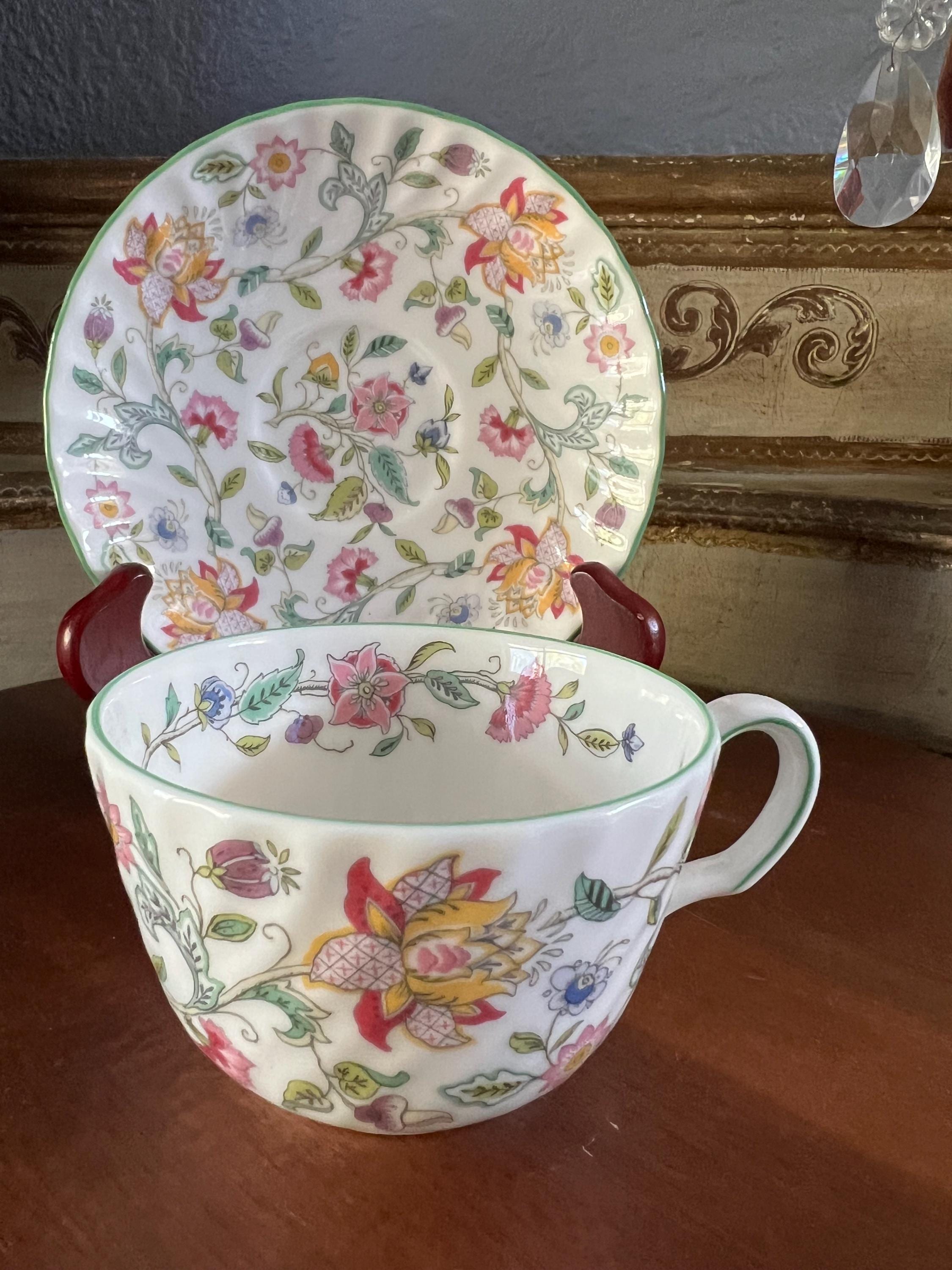 Vintage Minton Haddon Hall Bone China Teacup and Saucer - Etsy