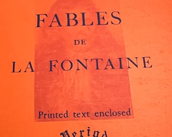 Vintage Vinil record in French Language "Fables de La Fontaine. 4 different 33 1/3 R.P. M vinyls. Good condition.