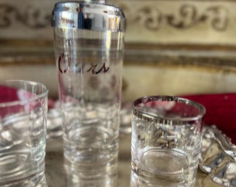 Midcentury Modern Cocktail Shaker and glass