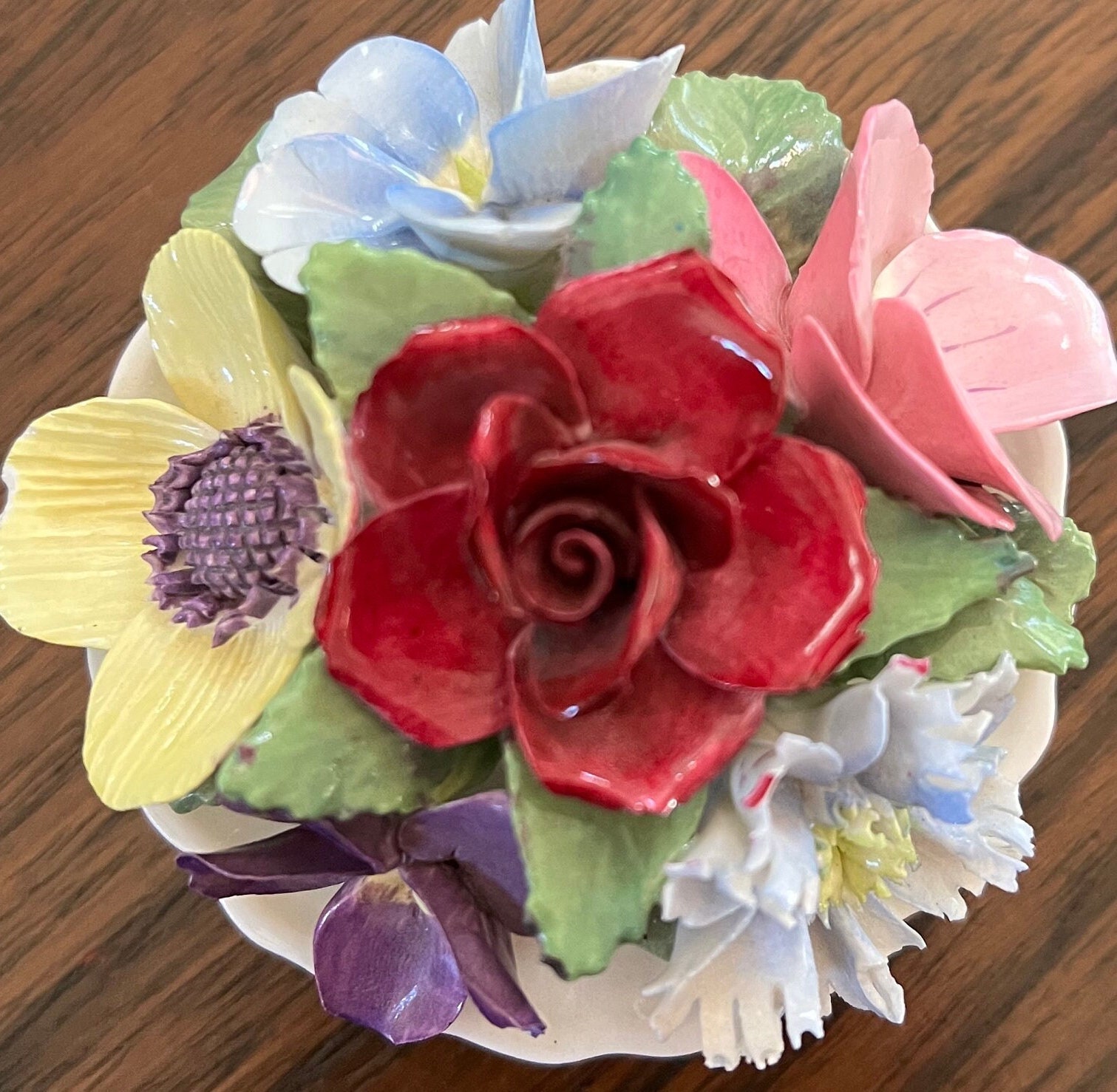 Porcelain Flower Base, Crown Staffordshire, Made in England