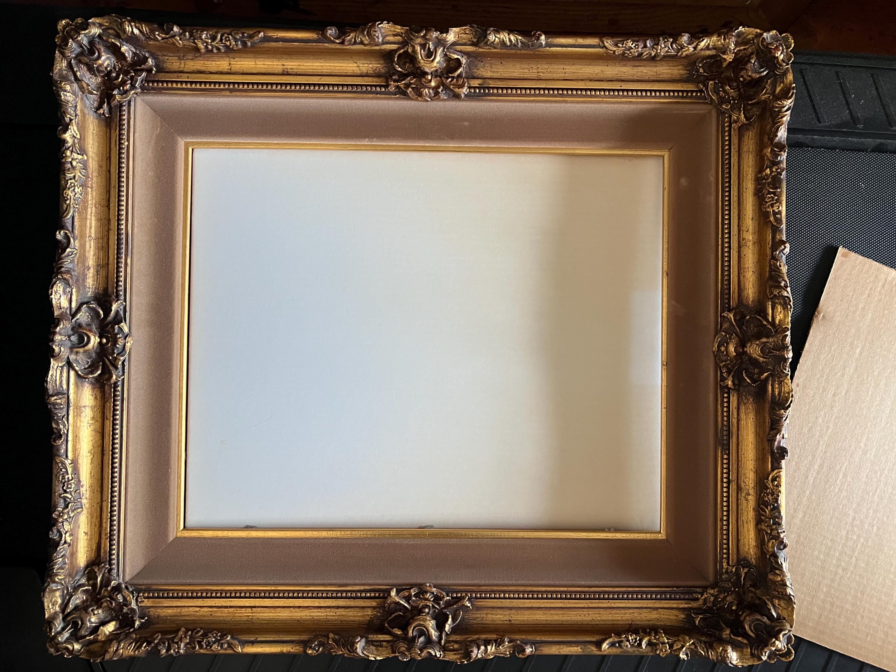 Antique Ornate Baroque Gilt Wood Art or Picture Frame. 28
