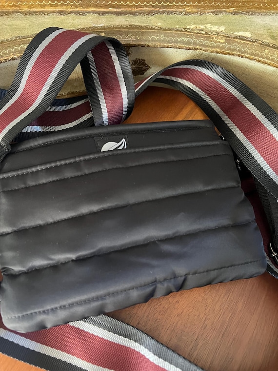 THINK ROYLN Black Quilted Crossbody Sling with Striped Strap, And Backpack Think Royln main image 4