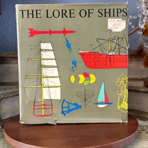Vintage @1973 Large Hardcover Book &quot;The Lore of Ships&quot; by Tre Tryckare, 12&quot; x 11&quot; x 1.5&quot;