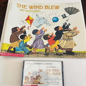 Vintage Scholastic 1993 tape cassette and book. The wind blew. Path Hutchins. Excellent condition.