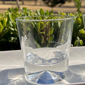 Vintage Johnnie Walker Glasses (Set of 2), Diamond Bottom Engraved, Made in France immagine 1