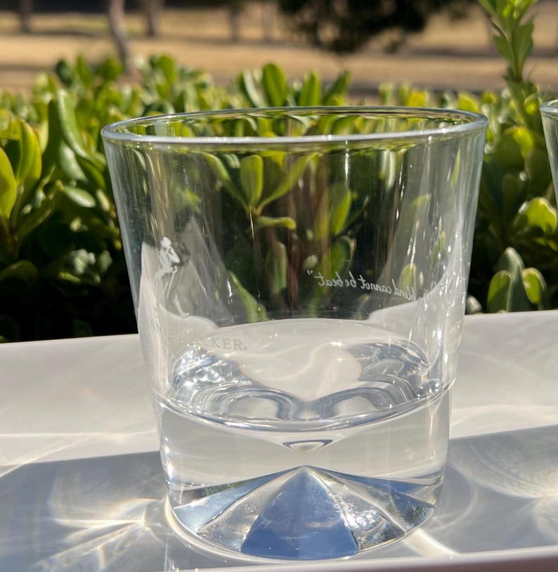 Vintage Johnnie Walker Glasses (Set of 2), Diamond Bottom Engraved, Made in France immagine 1