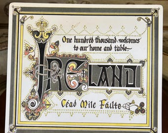 Vintage Irish Celtic Melamine Placemats, Set of Four
